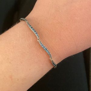 Blue Wavy Slider Bracelet